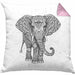 Elefant Kissen mit Füllung 40x40 Geschenk Für Elefanten-Liebhaber Geschenkidee Grafik Mandala (Grau) Rosa Trendation