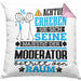 Moderator Geschenk Kissen mit Füllung 40x40 Lustiger Spruch Erheben Sie Sich Der Moderator Betritt den Raum (Grau) Rosa Trendation