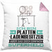 Plattenladenbesitzer Geschenk Kissen mit Füllung 40x40 Ich Bin Plattenladenbesitzer Aber Sag Doch Einfach Superheld Lustige Geschenkdiee für Plattenladenbesitzer (Grau) Rosa Trendation