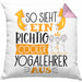 So Sieht Ein Richtig Cooler Yogalehrer Aus Geschenk Kissen mit Füllung 40x40 Lustiger Spruch Geschenkidee (Grau) Rosa Trendation