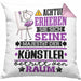Künstler Geschenk Kissen mit Füllung 40x40 Lustiger Spruch Erheben Sie Sich Der Künstler Betritt den Raum (Grau) Rosa Trendation