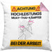 Muay-Thai-Kämpfer Kissen mit Füllung 40x40 Geschenk Lustiger Spruch Geschenkidee für Muay-Thai-Kämpfer Achtung Hochleistungs Muay-Thai-Kämpfer Bei Der Arbeit (Grau) Rosa Trendation