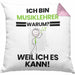 Musiklehrer Geschenk Kissen mit Füllung 40x40 Lustiger Spruch Ich Bin Musiklehrer Warum Weil Ich Es Kann Geschenkidee Bester Musiklehrer Geburtstag (Grau) Rosa Trendation