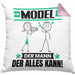 Model Kissen mit Füllung 40x40 Geschenk für Model Der Mann Der Alles Kann Geschenkidee zum Geburtstag (Grau) Rosa Trendation