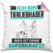 Tierwohlhaber Kissen mit Füllung 40x40 Geschenk für Tierwohlhaber Geburtstag Lustiger Spruch Was Ist Deine Superkraft (Grau) Rosa Trendation