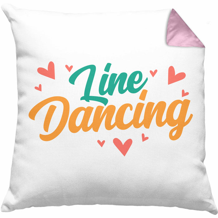 Lustige Line Dance Kissen mit Füllung 40x40 - Tolles Geschenk für Line Dance Enthusiasten "Line Dancing" (Grau) Rosa Trendation
