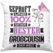 Großcousin Geschenk Lustiger Spruch für Großcousin Geschenkidee Bester Großcousin Der WeltKissen mit Füllung 40x40 (Grau) Rosa Trendation