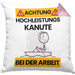 Kanute Kissen mit Füllung 40x40 Geschenk Lustiger Spruch Geschenkidee für Kanute Achtung Hochleistungs Kanute Bei Der Arbeit (Grau) Rosa Trendation