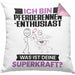 Pferderennen-Enthusiast Kissen mit Füllung 40x40 Geschenk für Pferderennen-Enthusiast Geburtstag Lustiger Spruch Was Ist Deine Superkraft (Grau) Rosa Trendation