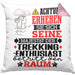 Trekking-Enthusiast Geschenk Kissen mit Füllung 40x40 Lustiger Spruch Erheben Sie Sich Der Trekking-Enthusiast Betritt den Raum (Grau) Rosa Trendation