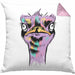 Lustige Strauß Vogel Kissen mit Füllung 40x40 Geschenk für Safari-Liebhaber (Grau) Rosa Trendation