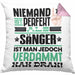 Sänger Geschenk Kissen mit Füllung 40x40 Lustige Geschenkidee für Sänger Geburtstag Niemand Ist Perfekt Aber Als Sänger Ist Man Nah Dran (Grau) Rosa Trendation