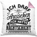 Nachtschicht Kissen mit Füllung 40x40 Geschenk Nachtschichten Ich Darf So Aussehen Geschenkidee (Grau) Rosa Trendation