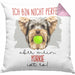 Yorkie Besitzer Kissen mit Füllung 40x40 Geschenk Lustiger Spruch Geschenkidee Besitzerin Ich Bin Nicht toll Aber Mein Yorkie Ist Es (Grau) Rosa Trendation