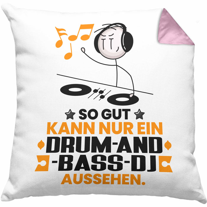 Drum-and-Bass-DJ Geschenk Kissen mit Füllung 40x40 So Gut Kann Nur Ein Drum-and-Bass-DJ Aussehen Geschenkidee (Grau) Rosa Trendation