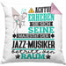 Jazz-Musiker Geschenk Kissen mit Füllung 40x40 Lustiger Spruch Erheben Sie Sich Der Jazz-Musiker Betritt den Raum (Grau) Rosa Trendation