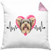 Yorkie Besitzer Kissen mit Füllung 40x40 Geschenk Lustiger Spruch Geschenkidee Herzschlag Yorkie (Grau) Rosa Trendation