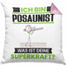 Posaunist Kissen mit Füllung 40x40 Geschenk für Posaunist Geburtstag Lustiger Spruch Was Ist Deine Superkraft (Grau) Rosa Trendation