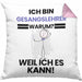 Gesangslehrer Geschenk Kissen mit Füllung 40x40 Lustiger Spruch Ich Bin Gesangslehrer Warum Weil Ich Es Kann Geschenkidee Bester Gesangslehrer Geburtstag (Grau) Rosa Trendation