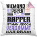Rapper Geschenk Kissen mit Füllung 40x40 Lustige Geschenkidee für Rapper Geburtstag Niemand Ist Perfekt Aber Als Rapper Ist Man Nah Dran (Grau) Rosa Trendation