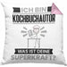 Kochbuchautor Kissen mit Füllung 40x40 Geschenk für Kochbuchautor Geburtstag Lustiger Spruch Was Ist Deine Superkraft (Grau) Rosa Trendation