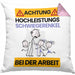 Schwiegerenkel Kissen mit Füllung 40x40 Geschenk Lustiger Spruch Geschenkidee für Schwiegerenkel Achtung Hochleistungs Schwiegerenkel Bei Der Arbeit (Grau) Rosa Trendation