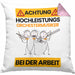 Orchestermusiker Kissen mit Füllung 40x40 Geschenk Lustiger Spruch Geschenkidee für Orchestermusiker Achtung Hochleistungs Orchestermusiker Bei Der Arbeit (Grau) Rosa Trendation