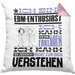 EDM-Enthusiast Geschenk Kissen mit Füllung 40x40 Lustige Geschenkdiee für einen EDM-Enthusiast Geburtstag Ich Bin EDM-Enthusiast Ich Kann Es Dir Erklären Aber Nicht Für Dich Verstehen (Grau) Rosa Trendation
