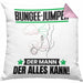Bungee-Jumper Kissen mit Füllung 40x40 Geschenk für Bungee-Jumper Der Mann Der Alles Kann Geschenkidee zum Geburtstag (Grau) Rosa Trendation