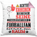 Fußballfan Geschenk Kissen mit Füllung 40x40 Lustiger Spruch Erheben Sie Sich Der Fußballfan Betritt den Raum (Grau) Rosa Trendation