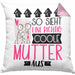 Mutter Geschenk Kissen mit Füllung 40x40 Lustig Geschenkidee für Mutter Geburtstag So Sieht Eine Richtig Coole Mutter Aus Frauen Spruch Muttertag Beste Mama (Grau) Rosa Trendation