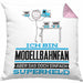 Modellbahnfan Geschenk Kissen mit Füllung 40x40 Ich Bin Modellbahnfan Aber Sag Doch Einfach Superheld Lustige Geschenkdiee für Modellbahnfan (Grau) Rosa Trendation