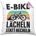 Elektrofahrrad E-Bike Kissen mit Füllung 40x40 mit Spruch Geschenk Ebike Lustige Geschenke Rentner (Grau) Rosa Trendation