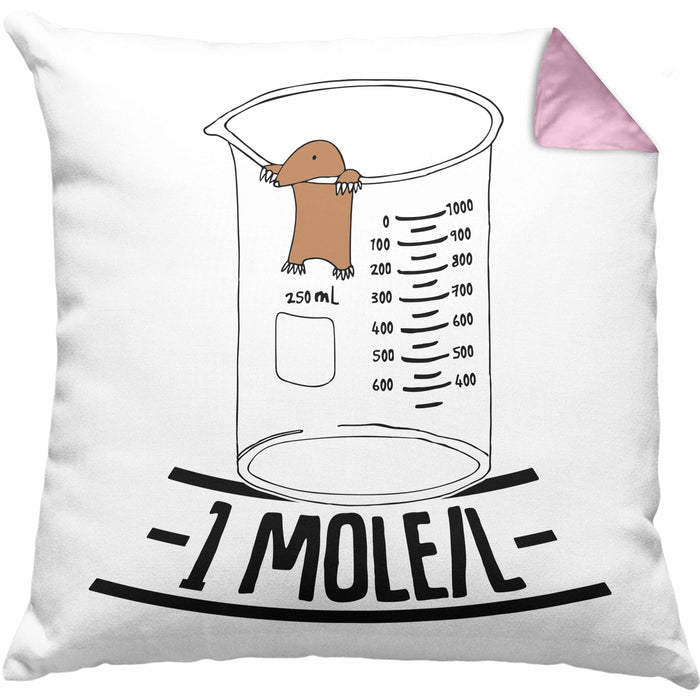 Chemiker Kissen mit Füllung 40x40 Lustiger Maulwurf Mole Per Liter Chemie Avogadro's Chemiker Kissen mit Füllung 40x40 (Grau) Rosa Trendation