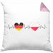 Deutschland Und Polen Kissen mit Füllung 40x40 Doppelte Staatsbürgerschaft Geschenke Deutsch Polnisch Flaggen Fahnen (Grau) Rosa Trendation