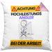 Angler Kissen mit Füllung 40x40 Geschenk Lustiger Spruch Geschenkidee für Angler Achtung Hochleistungs Angler Bei Der Arbeit (Grau) Rosa Trendation