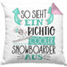 Snowboarder Kissen mit Füllung 40x40 Geschenk So Sieht Ein Richtig Cooler Snowboarder Aus Geschenkidee Spruch Lustig (Grau) Rosa Trendation
