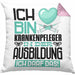 Krankenpfleger Ausbildung Kissen mit Füllung 40x40 Geschenk Ich Bin Krankenpfleger In Der Ausbildung Ich Darf Das Geschenkidee Spruch (Grau) Rosa Trendation