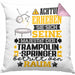Trampolinspringer Geschenk Kissen mit Füllung 40x40 Lustiger Spruch Erheben Sie Sich Der Trampolinspringer Betritt den Raum (Grau) Rosa Trendation