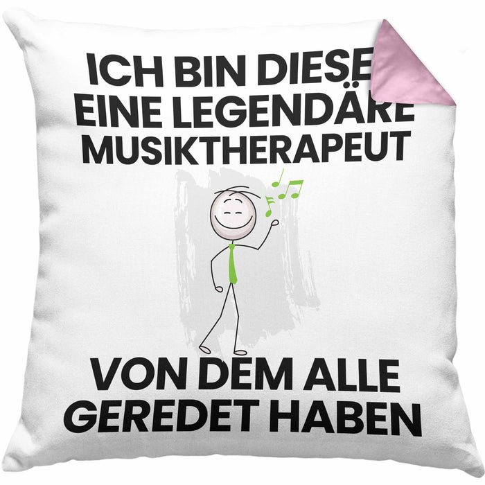 Musiktherapeut Geschenk Kissen mit Füllung 40x40 Lustige Geschenkidee Geburtstag für Musiktherapeut Ich Bin Dieser Legendäre Musiktherapeut Von Dem Alle Geredet Haben (Grau) Rosa Trendation
