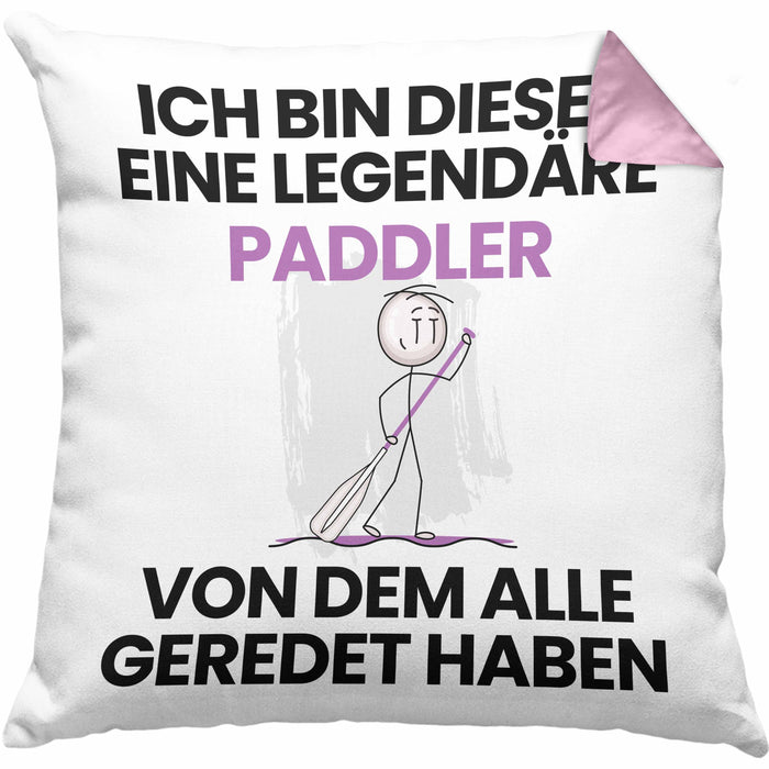 Paddler Geschenk Kissen mit Füllung 40x40 Lustige Geschenkidee Geburtstag für Paddler Ich Bin Dieser Legendäre Paddler Von Dem Alle Geredet Haben (Grau) Rosa Trendation