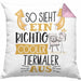 Tiermaler Kissen mit Füllung 40x40 So Sieht Ein Richtig Cooler Tiermaler Aus Geschenk Lustiger Spruch Geschenkidee (Grau) Rosa Trendation