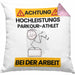 Parkour-Athlet Kissen mit Füllung 40x40 Geschenk Lustiger Spruch Geschenkidee für Parkour-Athlet Achtung Hochleistungs Parkour-Athlet Bei Der Arbeit (Grau) Rosa Trendation