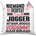 Jogger Geschenk Kissen mit Füllung 40x40 Lustige Geschenkidee für Jogger Geburtstag Niemand Ist Perfekt Aber Als Jogger Ist Man Nah Dran (Grau) Rosa Trendation