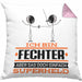 Fechter Geschenk Kissen mit Füllung 40x40 Ich Bin Fechter Aber Sag Doch Einfach Superheld Lustige Geschenkdiee für Fechter (Grau) Rosa Trendation