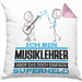 Musiklehrer Geschenk Kissen mit Füllung 40x40 Ich Bin Musiklehrer Aber Sag Doch Einfach Superheld Lustige Geschenkdiee für Musiklehrer (Grau) Rosa Trendation