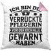 Pflegerin Geschenk Kissen mit Füllung 40x40 Ich Bin Die Verrückte Pflegerin Vor Der Dich Alle Gewarnt Haben Krankenpflegerin Geschenkidee (Grau) Rosa Trendation