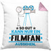 Filmfan Geschenk Kissen mit Füllung 40x40 So Gut Kann Nur Ein Filmfan Aussehen Geschenkidee (Grau) Rosa Trendation