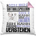 Softballspielerin Geschenk Kaffee-Kissen mit Füllung 40x40 Geschenkidee für Softballspielerin Ich Bin Softballspielerin Ich Kann Es Dir Erklären Jedoch Nicht Für Dich Verstehen Spruch Lustig (Grau) Rosa Trendation
