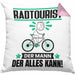 Radtourist Kissen mit Füllung 40x40 Geschenk für Radtourist Der Mann Der Alles Kann Geschenkidee zum Geburtstag (Grau) Rosa Trendation